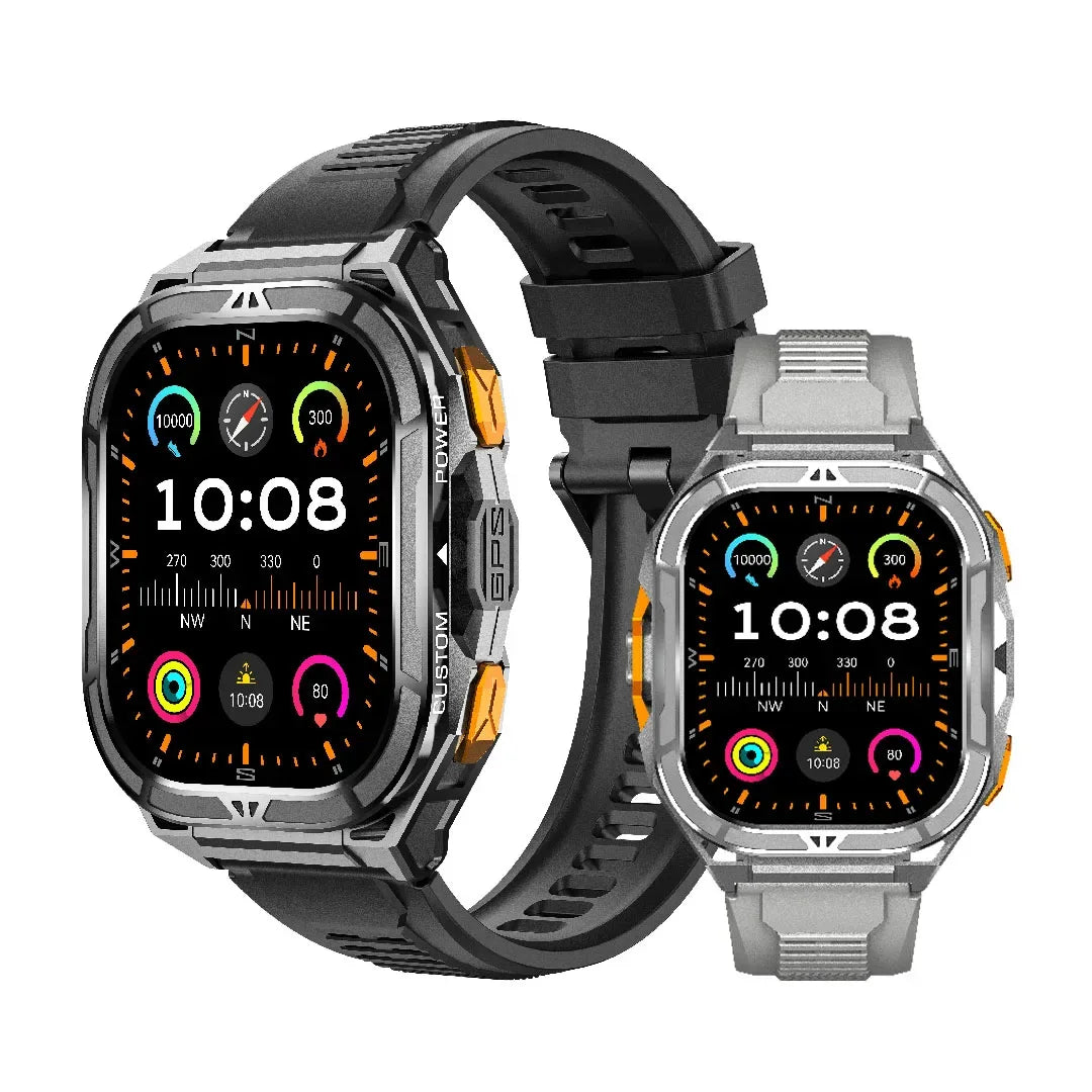 New Trending Sports Watches for Men 1.96inch AMOLED Compass Altitude 5ATM Swimming Smart Watches Fitness GPS X5 Smart Watch - Tidesmit