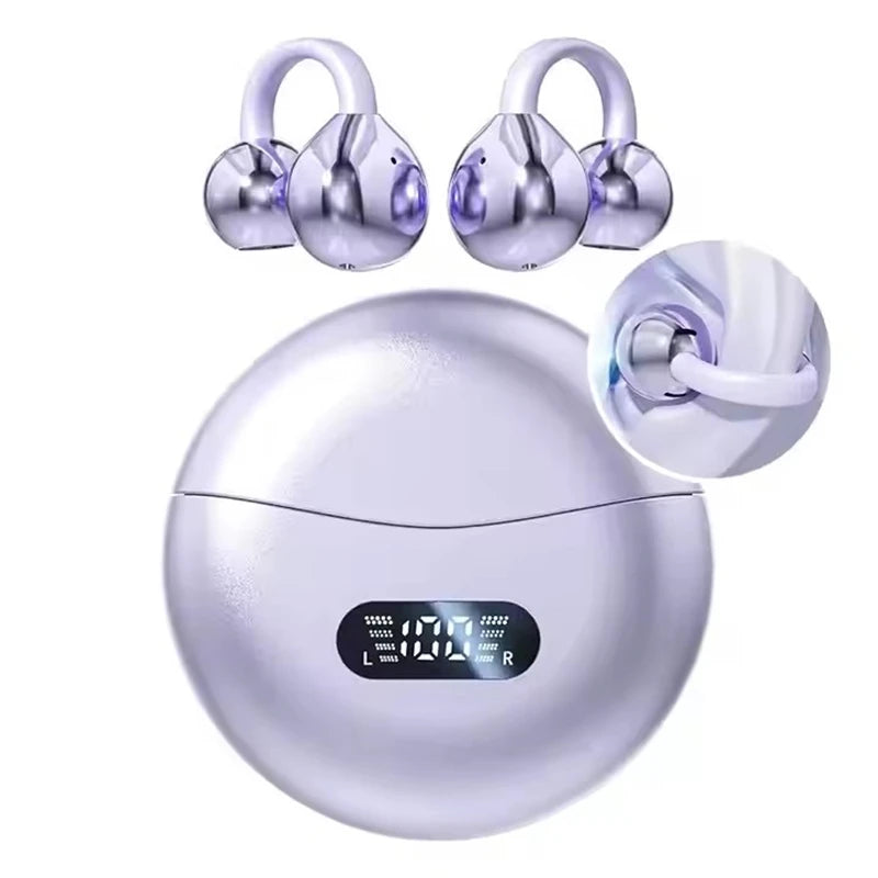 CM79 Fashion TWS Electroplated Clip-on Earring Sport Comfort Ear Buds Wireless BT Earphone Headphone for Gaming Running Tidesmit