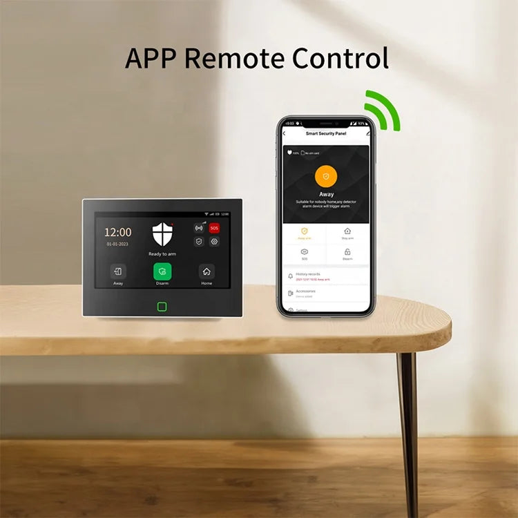 Tuya Smart WiFi 4G Home Security Alarm System Kit 7 Inch Full-Color ABS Touch Screen Display 5000mAh Battery GSM Network Tidesmit