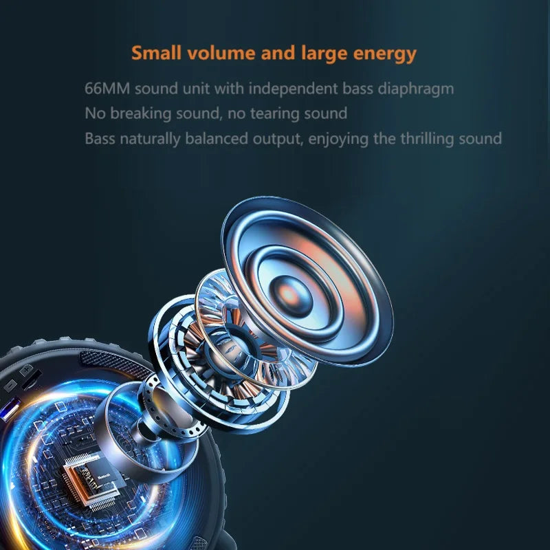 2023 New Tire Sound Outdoor Intelligent Portable Bluetooth Sound Portable Multifunctional Subwoofer Card Mini Speaker My Store