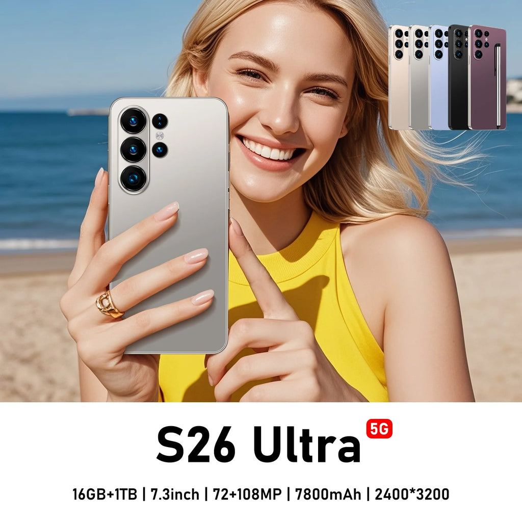 S26 Ultra 5G Smartphone 1TB 16GB RAM 7.3 Inch Display Tidesmit