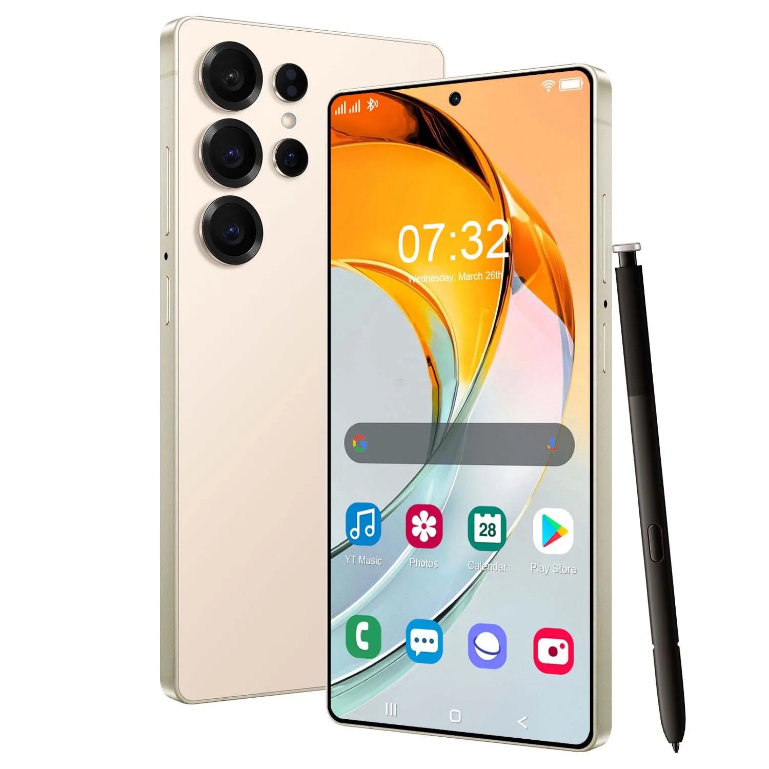 5G Smartphone Android 15 | 128GB Unlocked Dual SIM Phone Gold 4 G 128 GB Tidesmit