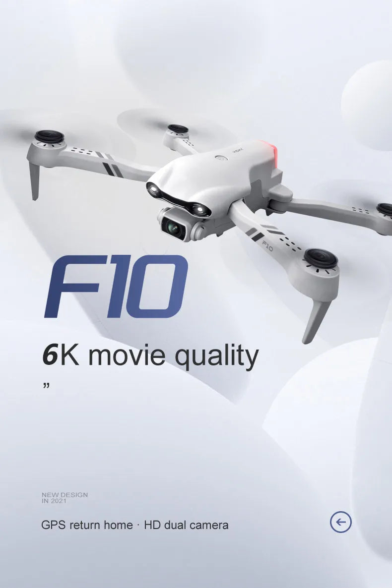 2022 NEW F10 Drone 4K HD Dual Camera Band GPS 5G WIFI FPV Drones Foldable Quadcopter Professional Dron RC Helicopter Toy Gift Tidesmit