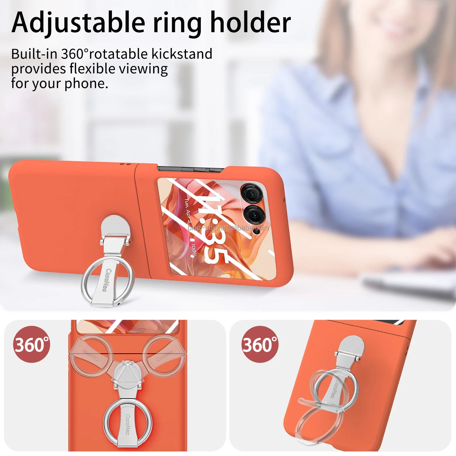 Ring Anti-Fall Promotional 2025 New Model Mobile Back Cover and Screen Protector Bulk Cell Phone Case for Motorola Razr 50 Ultra Tidesmit