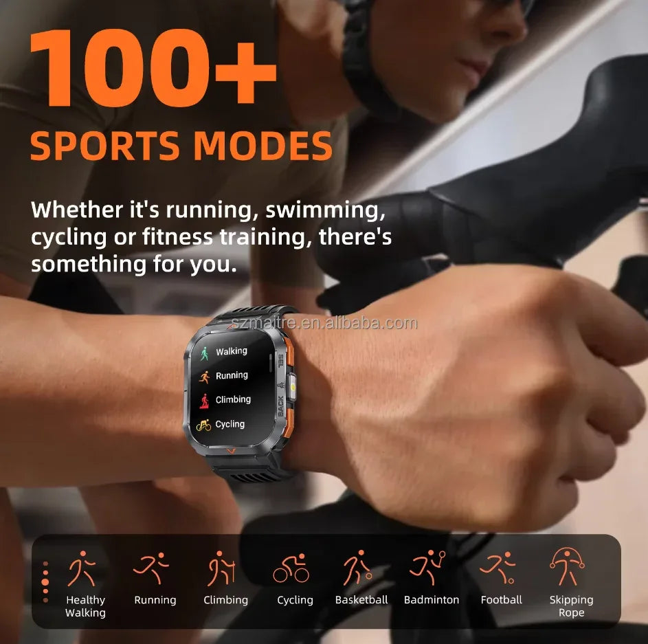 S50 Outdoor Sports Smart Watch for Men BT Calling 3ATM Waterproof Large Memory 400mAh Large Battery Fitness Tracker Smartwatch - Tidesmit