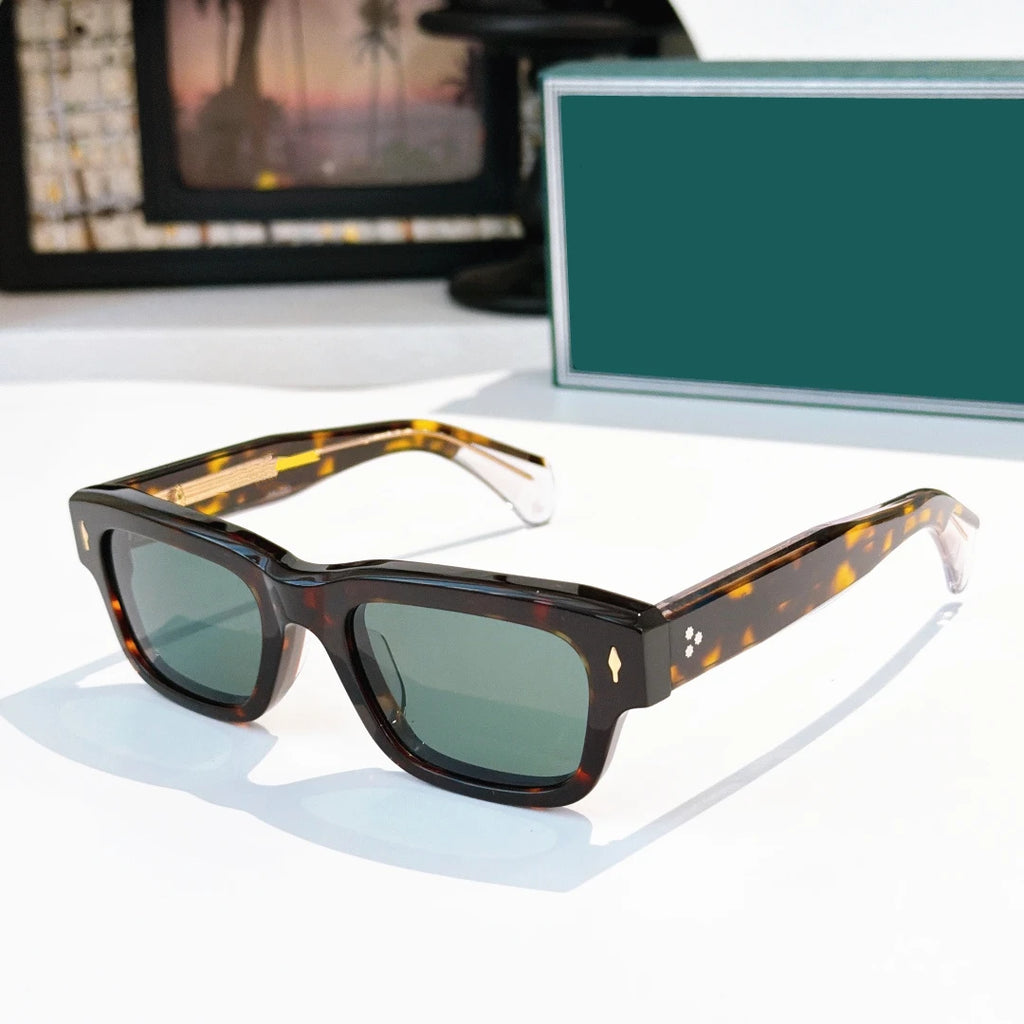 High End Premium Shades Luxury Designer Sun Glasses Unisex Thick Square Acetate Branded Sunglasses for Men and Women
