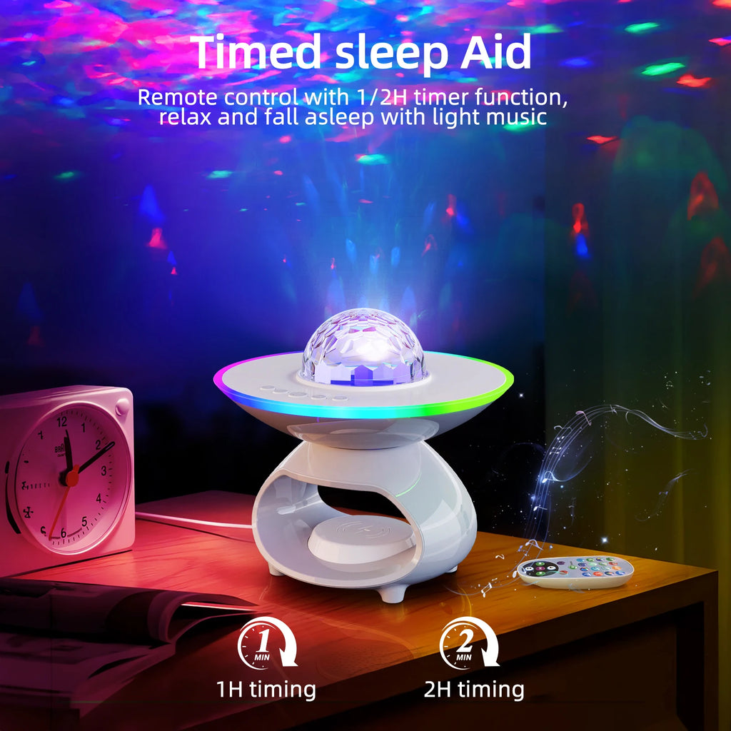 Smart Wireless Phone Charging Desk Lamp USB Rechargeable RGB Projectors Night Light Music Speaker Bedroom Bedside Led Table Lamp Tidesmit