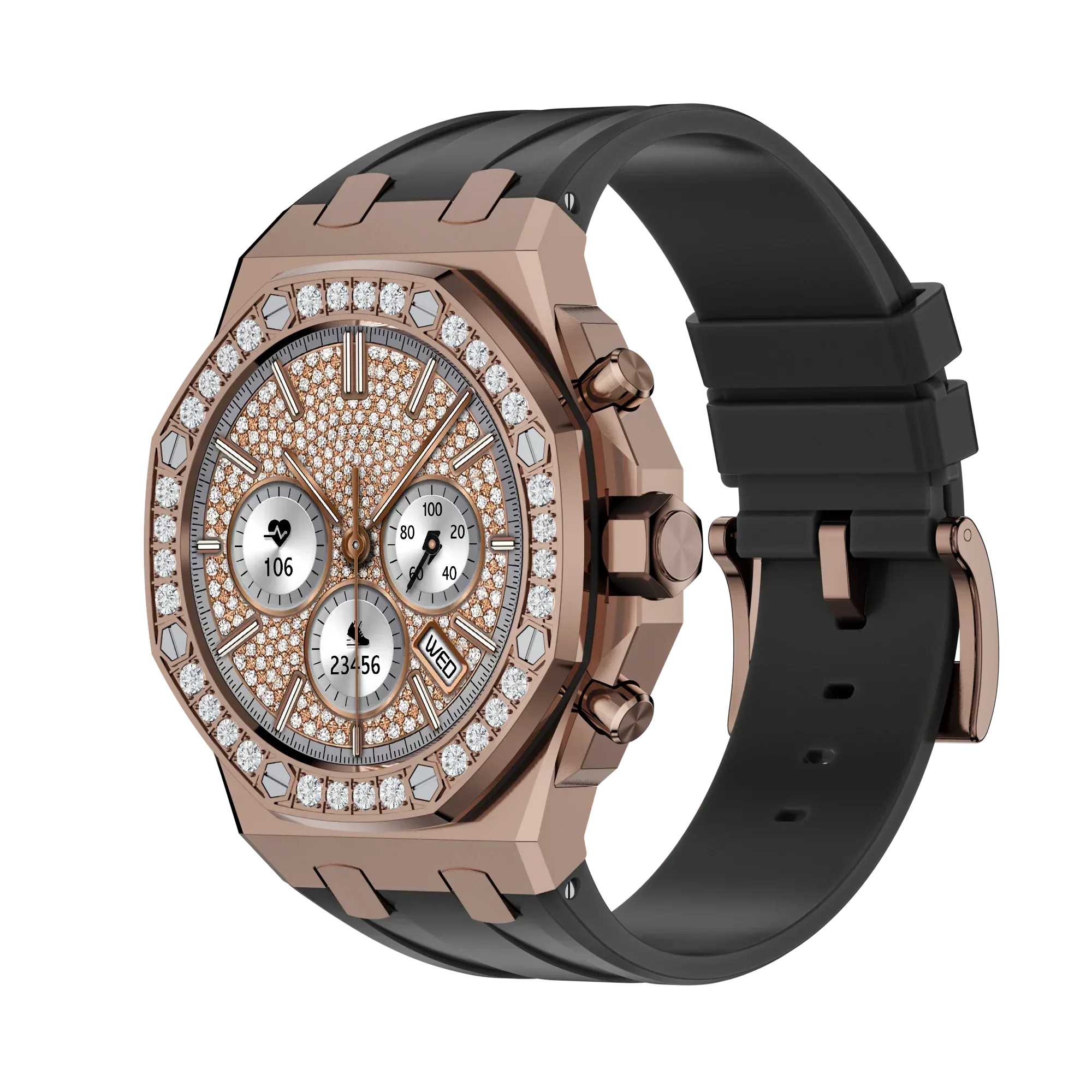 Wedtserha Classic Men's Business Smart Watch BT Call GPS Navigation Heart Rate Monitor Sports Fitness Tracker for AW47 - Tidesmit