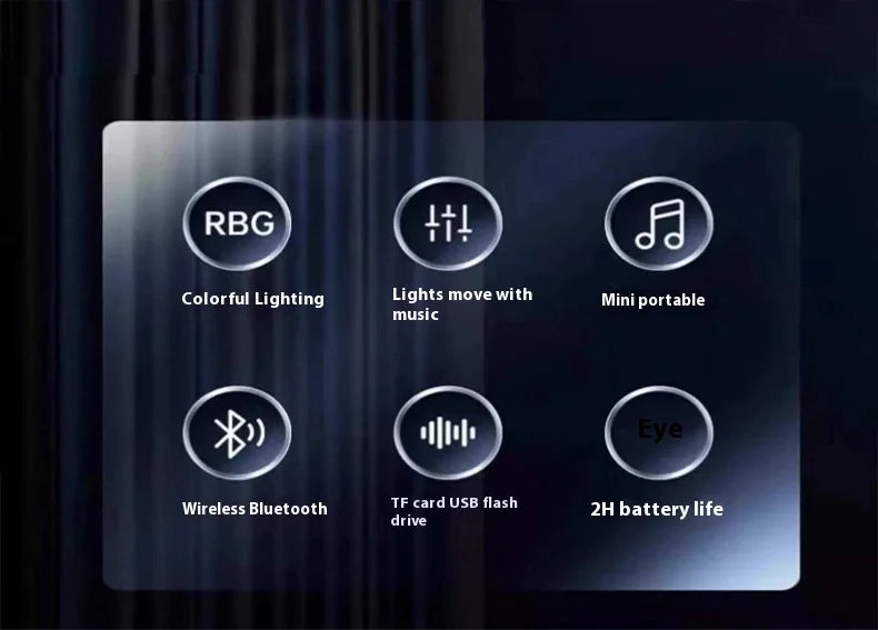 Bluetooth Speaker -Upgrade Mini Portable Bluetooth Speaker RGB Light USB TF Card Reader Stereo MP3 Speaker for Home Atmosphere Desktop