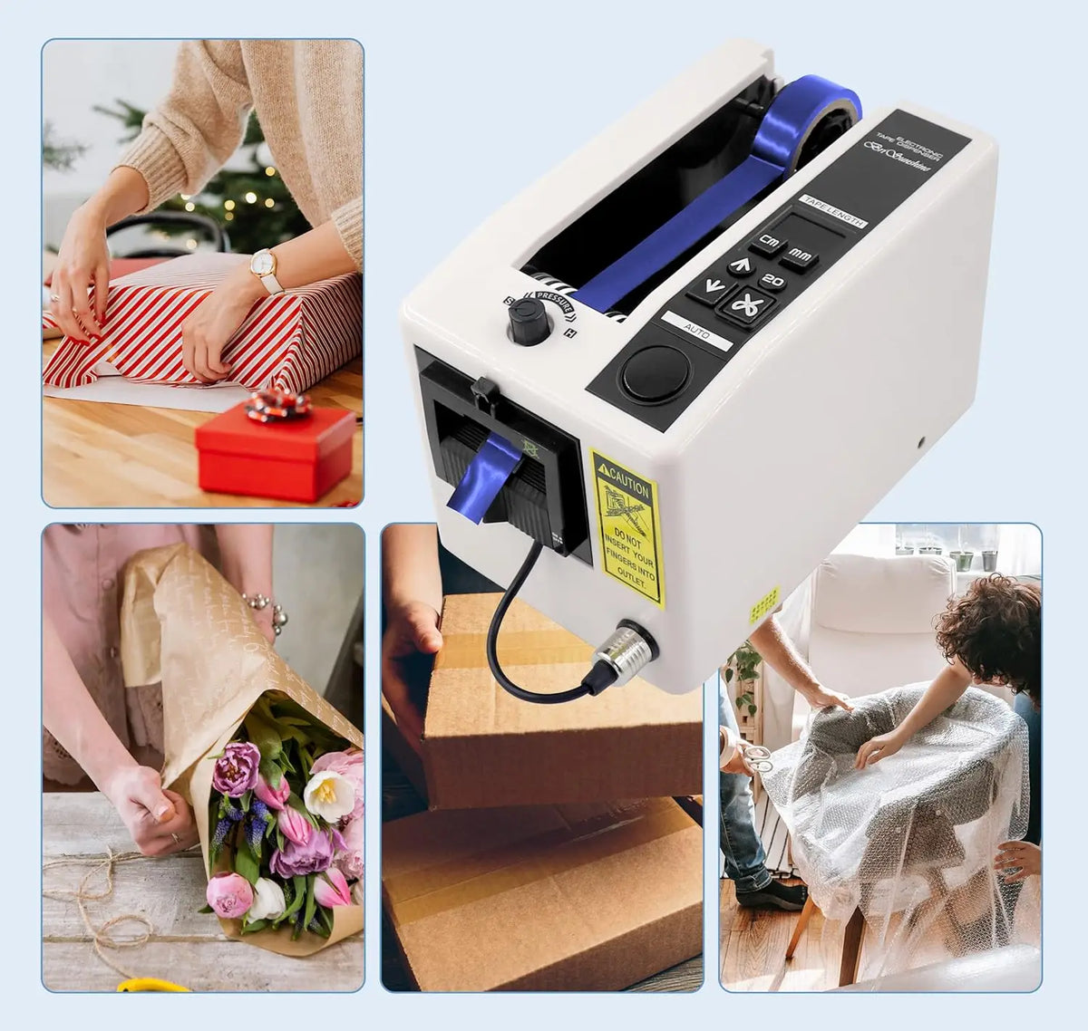Cutter 8-50mm Width Automatic Electric Tape Dispenser Cutting Machine for Wrapping/Packing