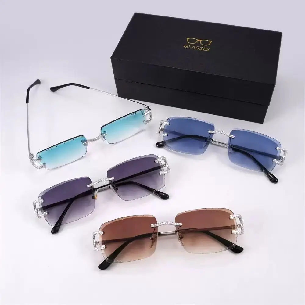 925 Silver D-Color Moissanite Diamond High-End Trendy Glasses Luxury Street Photography Punk Hiphop Fashion Men Women Sunglasses