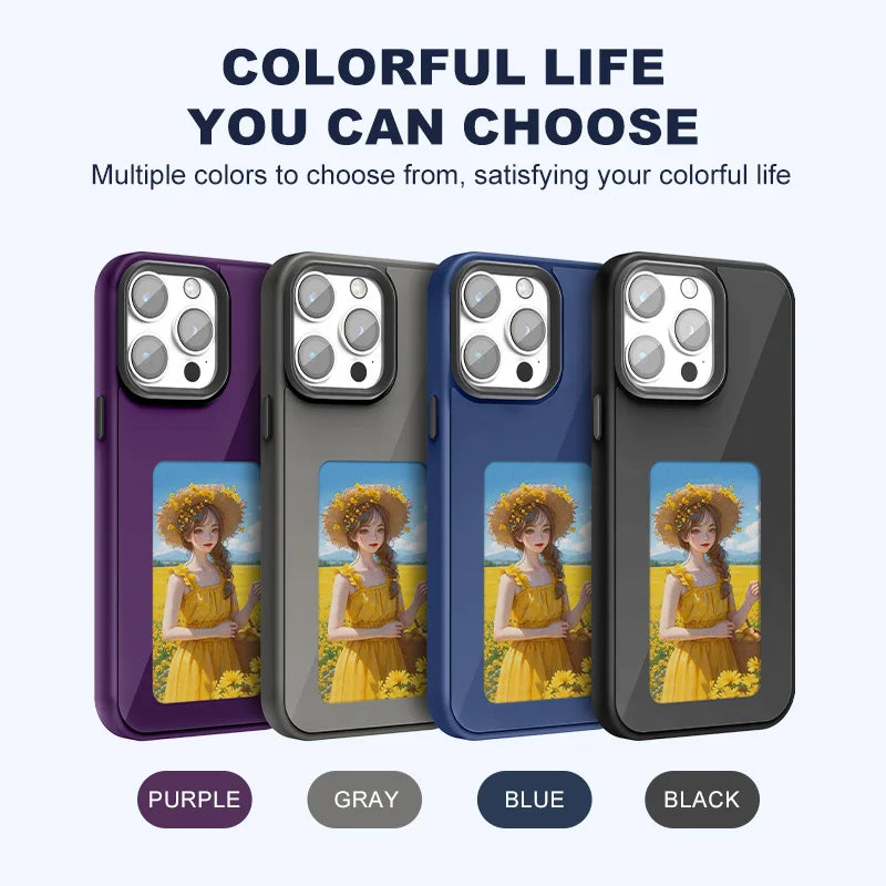 2024 New Designer Nfc Smart E Ink Screen Display Mobile Phone Case Cover for Iphone 15 Pro Max Diy Cases 14/13 Tidesmit