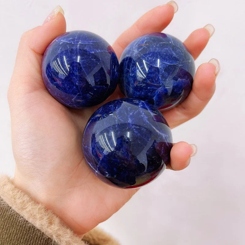 Wholesale Natural Gemstone Crystal Sphere Blue Sodalite Sphere by Hand Healing Crystals Agate Hot Selling