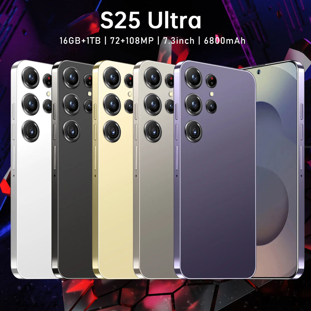 Tidesmit 2025 Android 5G flagship side profile showing sleek titanium frame and ultra-clear 7.3 inch 2K 120Hz display
