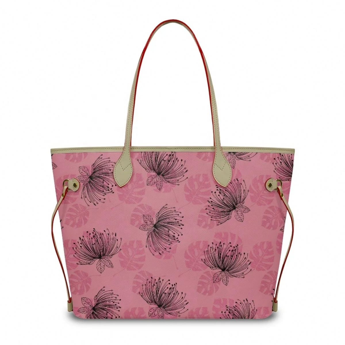 Ohia Lehua Design Handbag Custom Women's Leather Print on Demand  Tote Shoulder Bag Big Capacity Trendy Luxury Custom Purse
