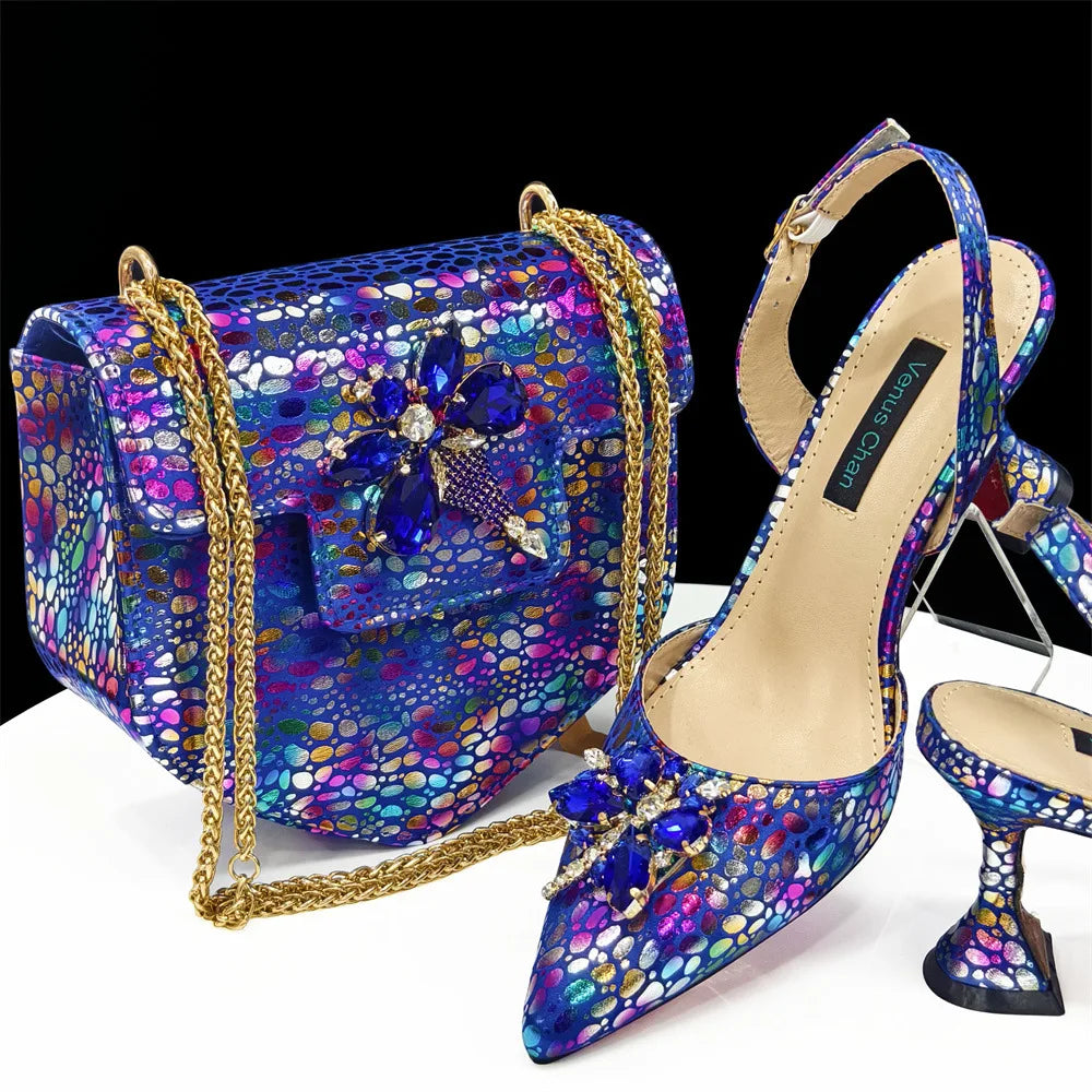 Shein Bestseller Women's Shoes and Bags Set: Pointed-toe Heeled Pumps with an Unconventional Shoulder Bag and Tote
