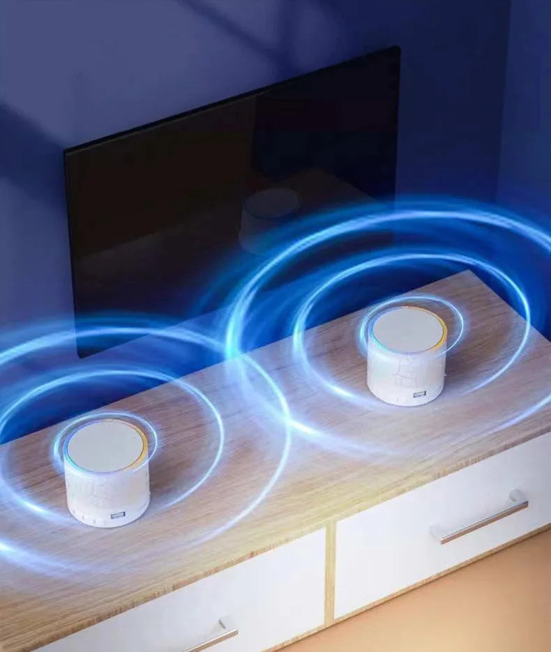 Bluetooth Speaker -Upgrade Mini Portable Bluetooth Speaker RGB Light USB TF Card Reader Stereo MP3 Speaker for Home Atmosphere Desktop