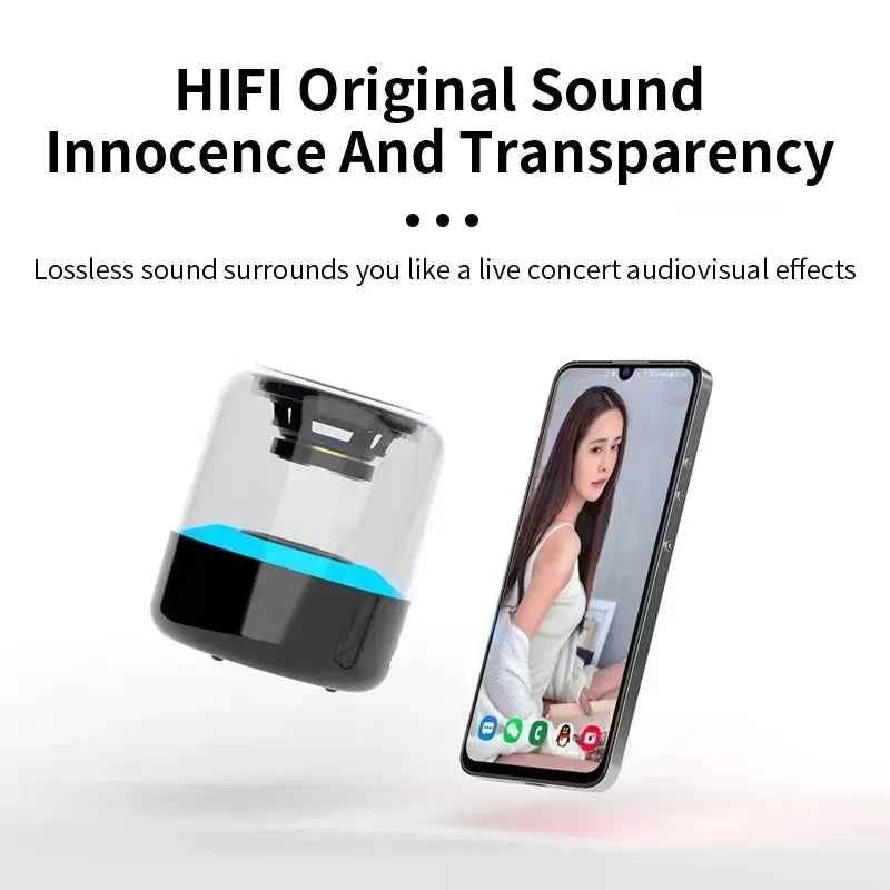 2024 High Quality Portable RGB Wireless Subwoofer BT Speaker USB Computer DJ Outdoor Parties Hot Sale Transparent Speaker My Store