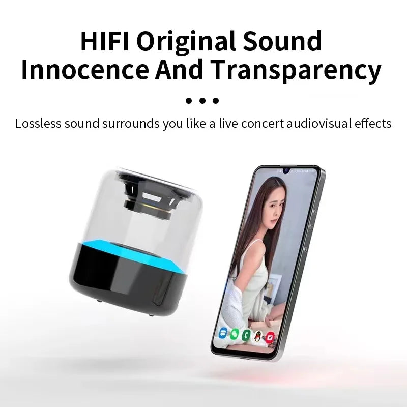 Bluetooth Speaker -2024 High Quality Portable RGB Wireless Subwoofer BT Speaker USB Computer DJ Outdoor Parties Hot Sale Transparent Speaker