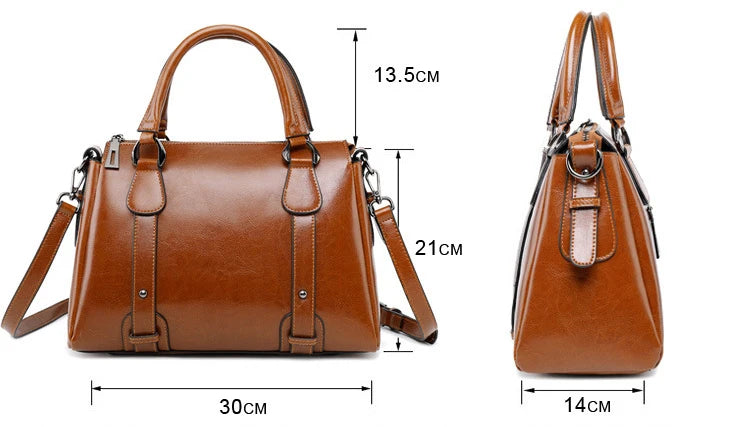 Women Genuine Cow Split Leather Handbag Ladies Top Handle Shoulder Purse Satchel Tote Concealed Carry Handbag