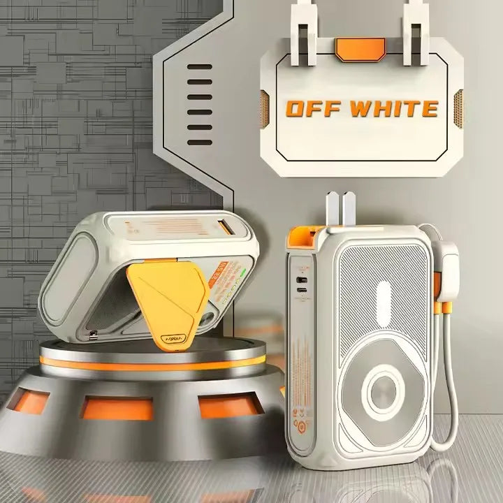 Power bank charger-Wireless Magnetic Power Bank With Plug Cable 4 in 1 USB C Fast Charger Portable 10000mAh External Spare Battery Tidesmit