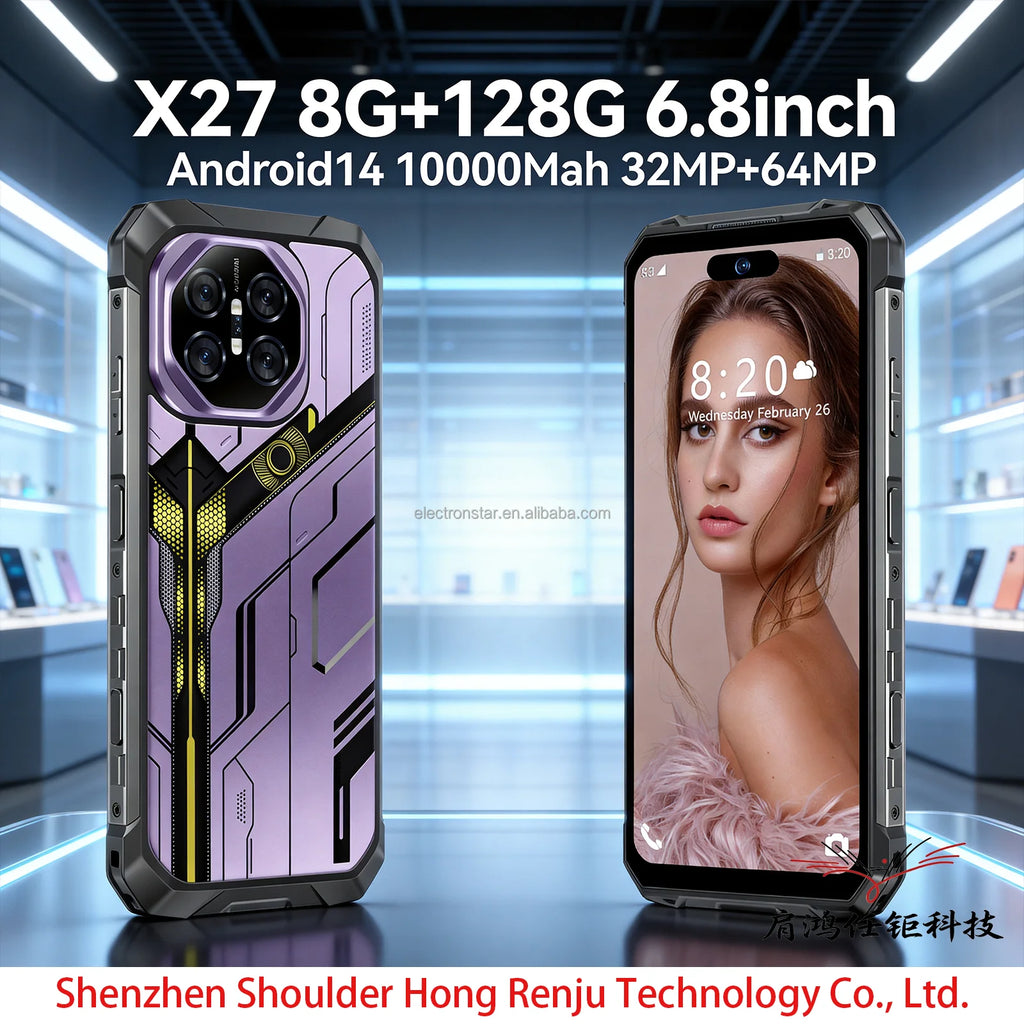 Tidesmit X27 Ultra 6.8 inch Android 14 smartphone showing sleek design and high-quality camera module