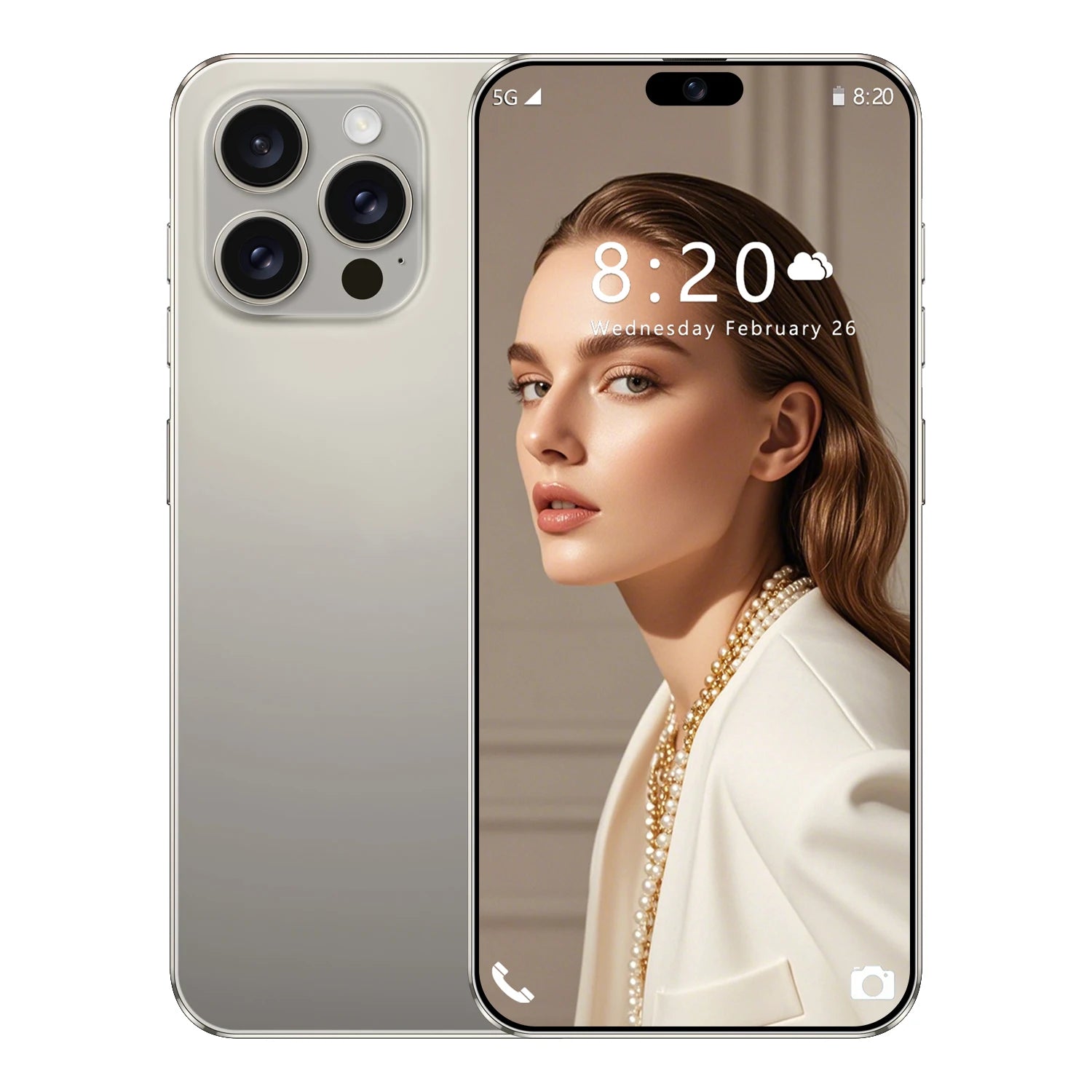 I16 Pro Max 5G smartphone with 7.3 inch HD screen 16GB RAM 1TB storage and 108MP camera in sleek modern design