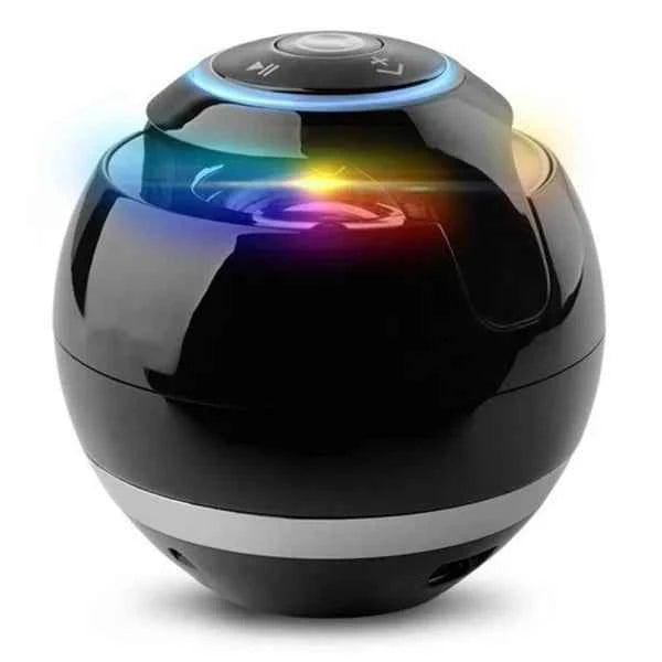 2024 Dropshipping Shopify Hot Factory Price Led A18 Ball LED Mini Bass Portable Wireless BT Speaker with FM Radio TF Mic USB Black My Store