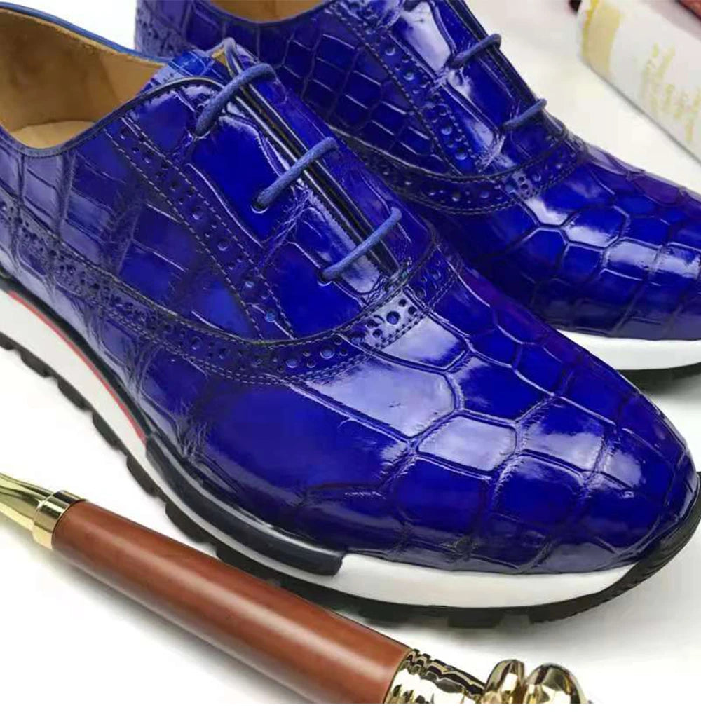 New Arrivals Men's Casual Shoes Luxury Brand Shoes Men Customize Pure crocodile Genuine Leather Fashion Sneakers for Men