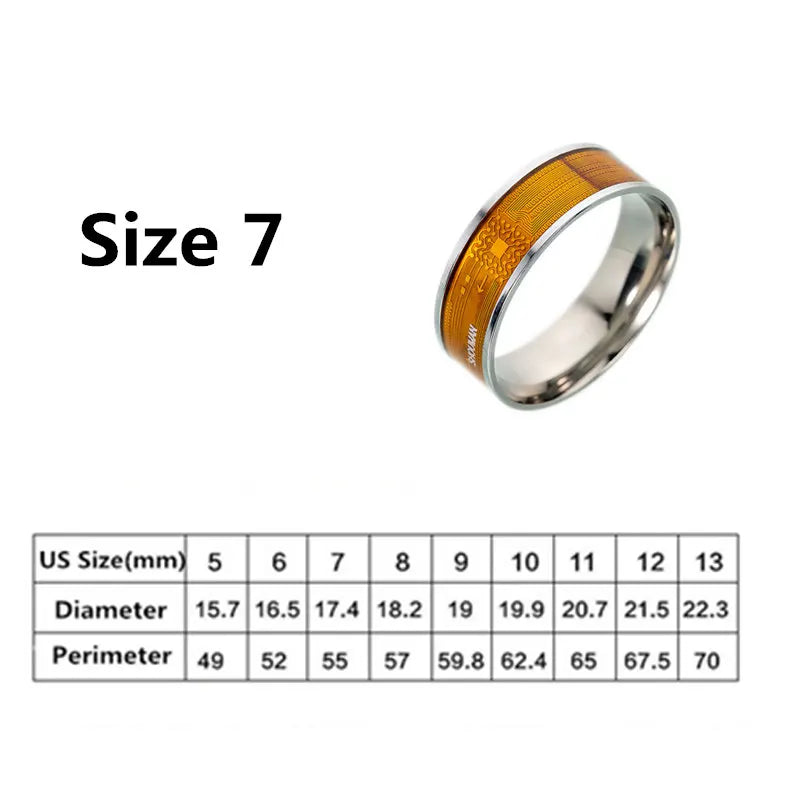 Multifunctional Unisex Stainless Steel NFC Smart Chip Ring Intelligent Ring Couple Finger Digital Rings Jewelry Accessories 7 Tidesmit