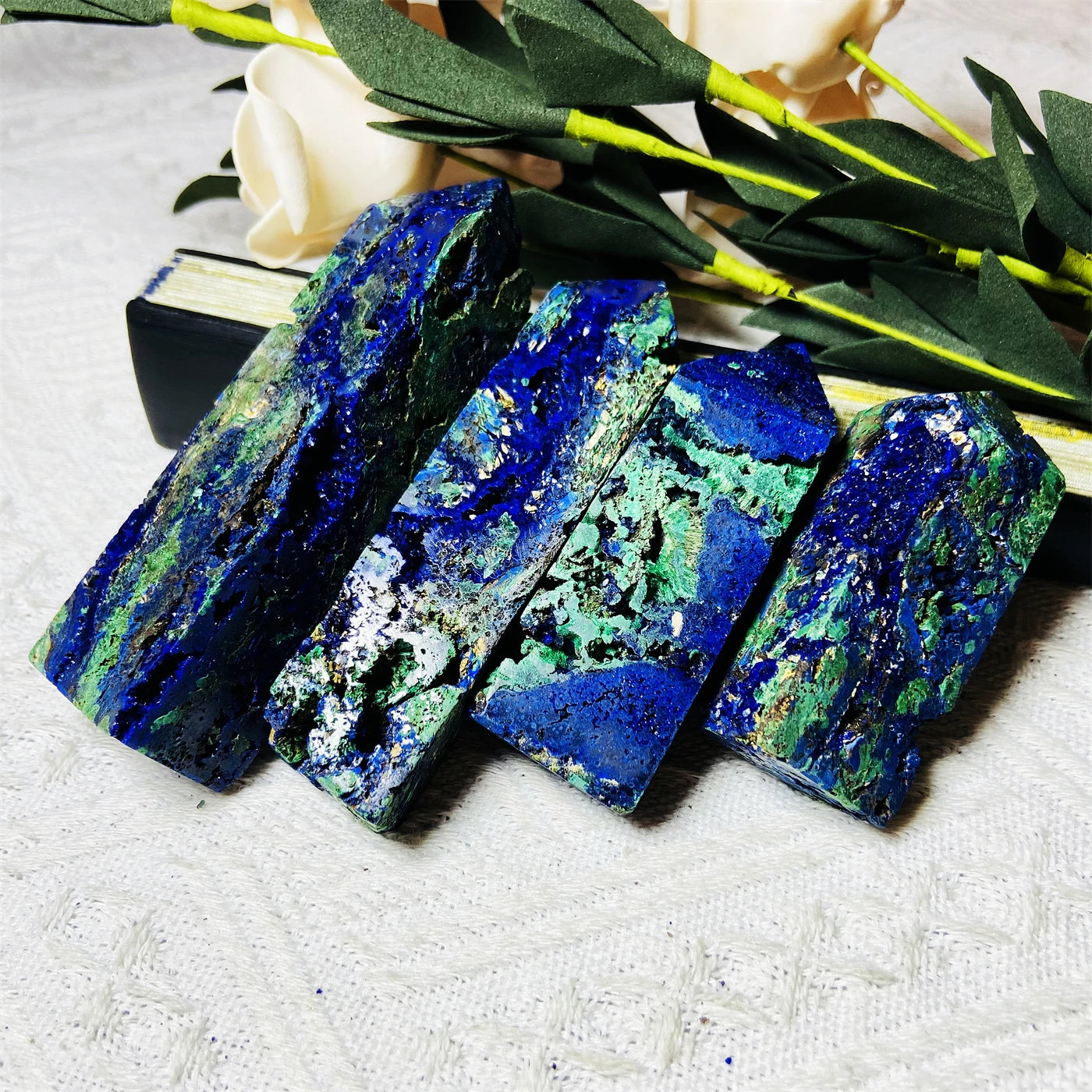 Wholesale Crystal Point Crystals Healing Stone Blue Malachite Wand Rare Azurite Tower for Home Decor