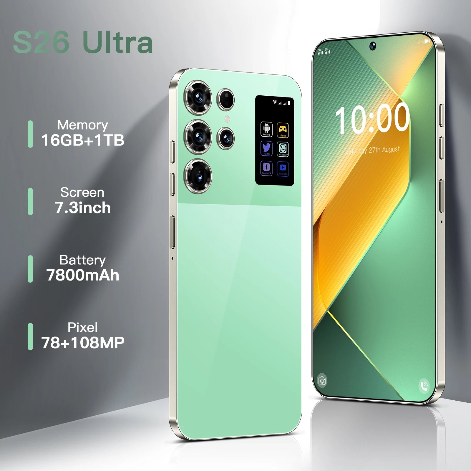 S26 Ultra 5G Smartphone, 16GB RAM, 1TB Storage - Black Tidesmit