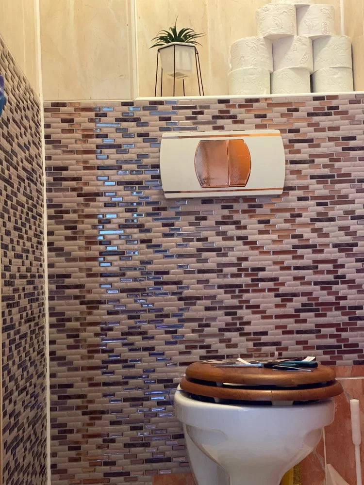 Vividtiles Big Size 12*12 inch Self adhesive Waterproof Heatproof Vinyl Wallpaper 3D Peel and Stick Mosaic Tiles - 5 Sheet