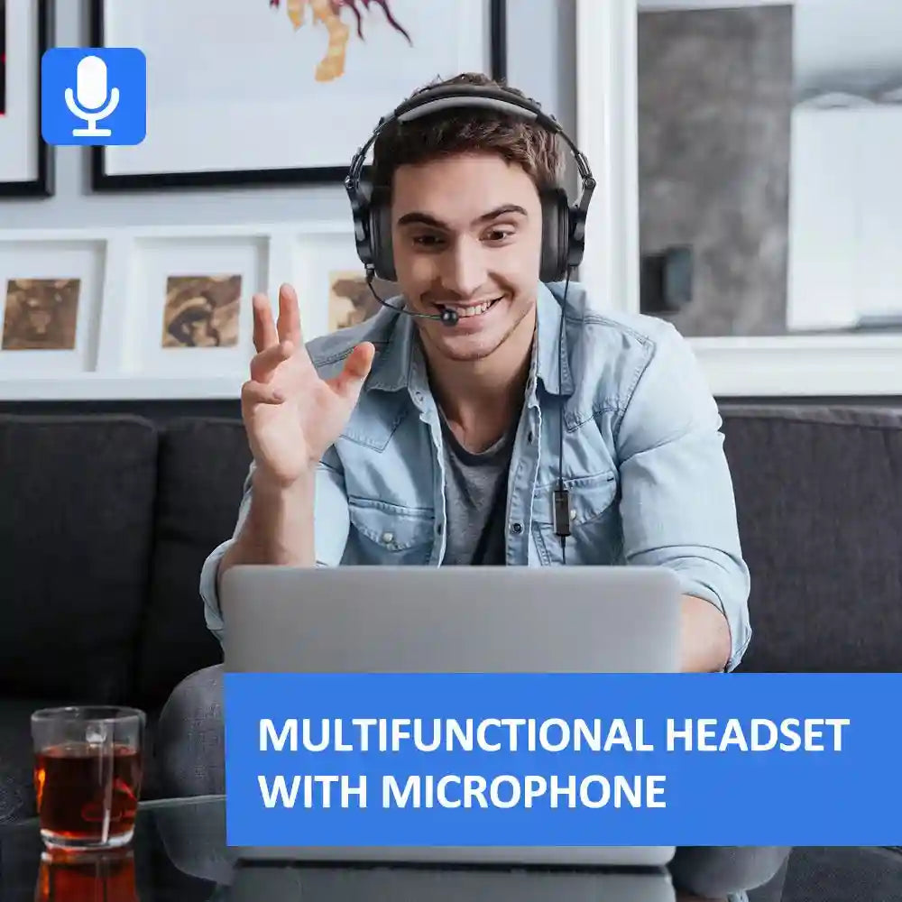 Wired Gaming Headset with Detachable Mic and Hi-Res Audio Tidesmit
