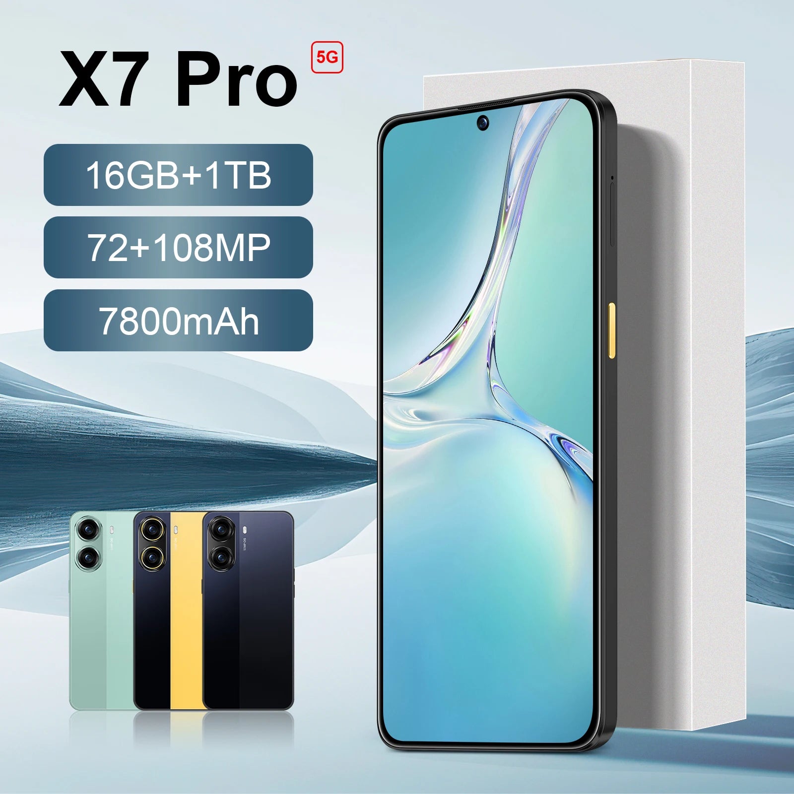 Tidesmit 5G Smartphone, 1TB Storage, 16GB RAM, 108MP Camera Tidesmit