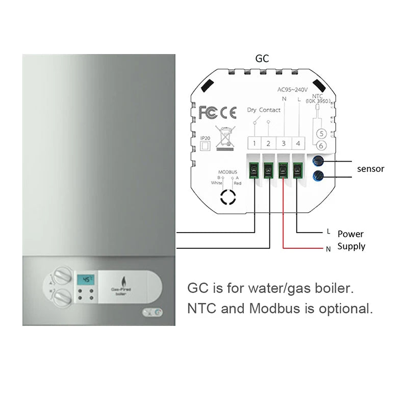 WiFi Smart Thermostat for Home Heating - Colorful Touchscreen Model Tidesmit