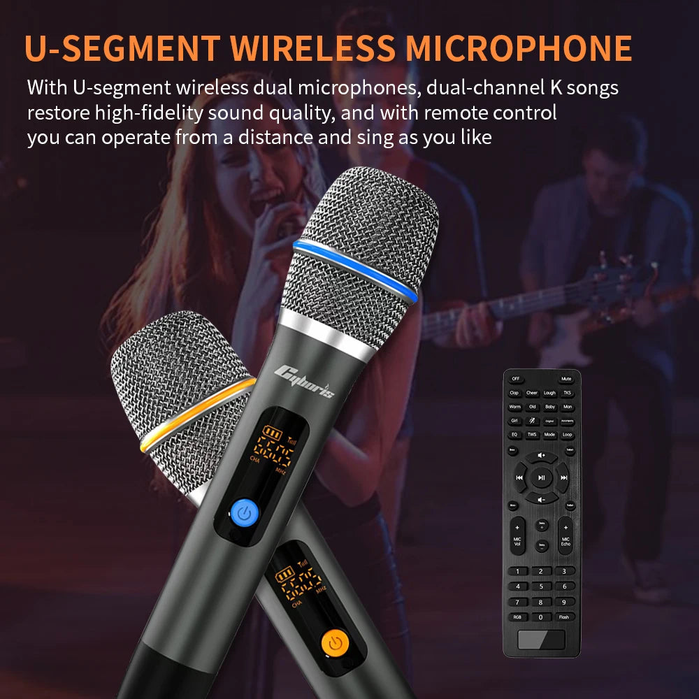 Bluetooth Speaker -400W High Power Karaoke BT5.3 Speaker Portable 360 Stereo Surround Waterproof Wireless Subwoofer with Dual Microphone Boombox