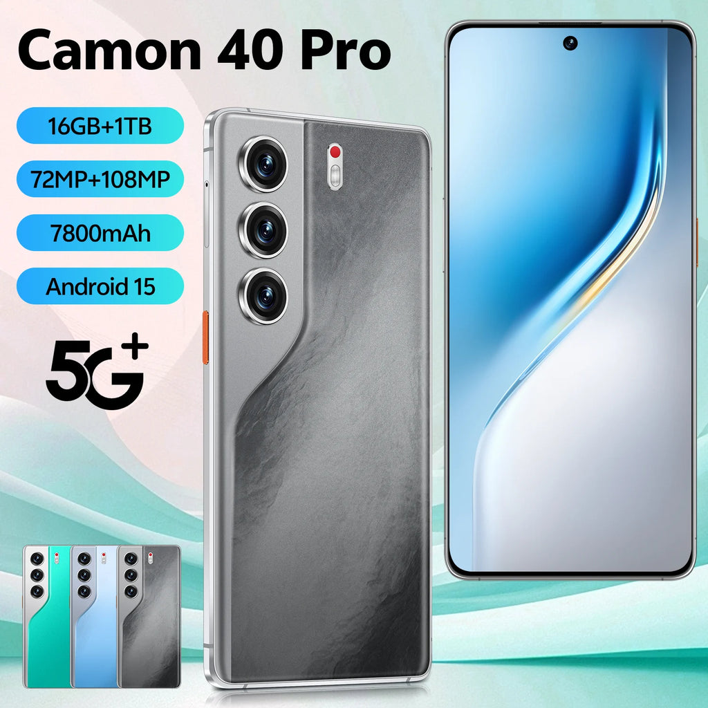 Tecno Camon 40 Pro 5G Smartphone Original Unlocked 7.3-Inch Dual Card Mobile Phone with Deca Core CPU 4G/5G Network and Camera - Tidesmit