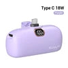 Power bank charger-[Stock] 5000mAh Power Bank Mobile Charger Portable Mini Powerbank Magnetic Power Bank Consumer Electronics 5000mAh Purple for Type-C Tidesmit