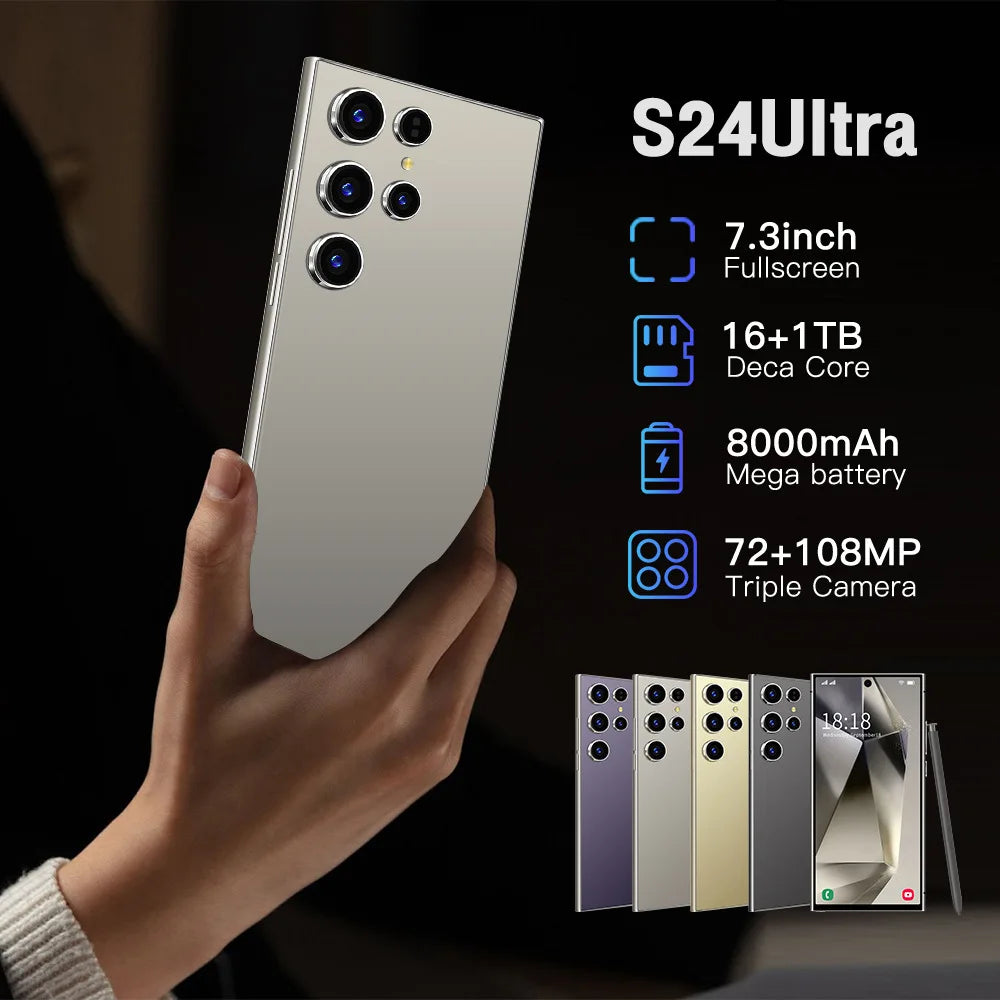 HIGH EQUIPMENT a FLASH SALE 5g Smart Phone with Best Camera Nfc 24 Ultra Android Smart Phone Pliable Android Smart Phones - Tidesmit