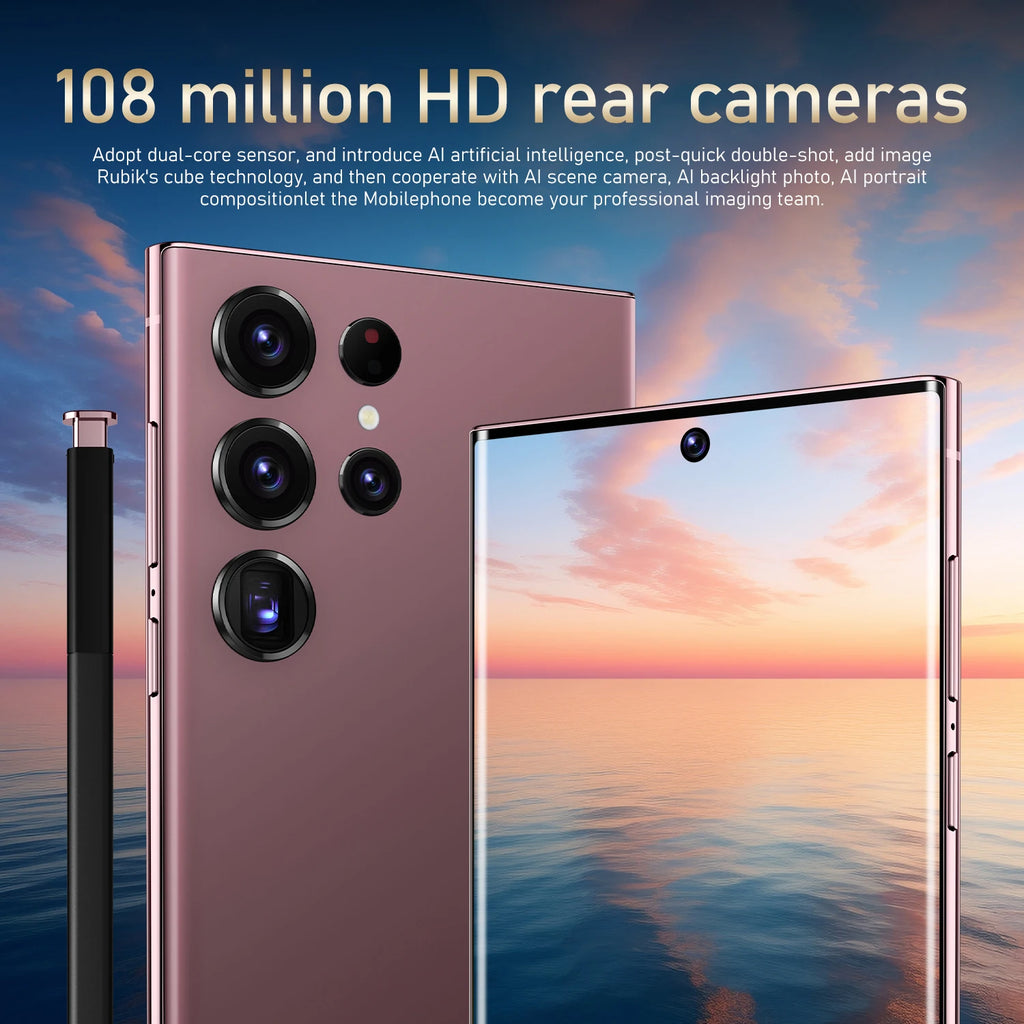 Hot Selling Unlocked 7.3-Inch for Gal Axy S24 Ultra 4G Smartphone 512G Android Phone with 108MP Rear Camera CDMA and LTE Cellula - Tidesmit