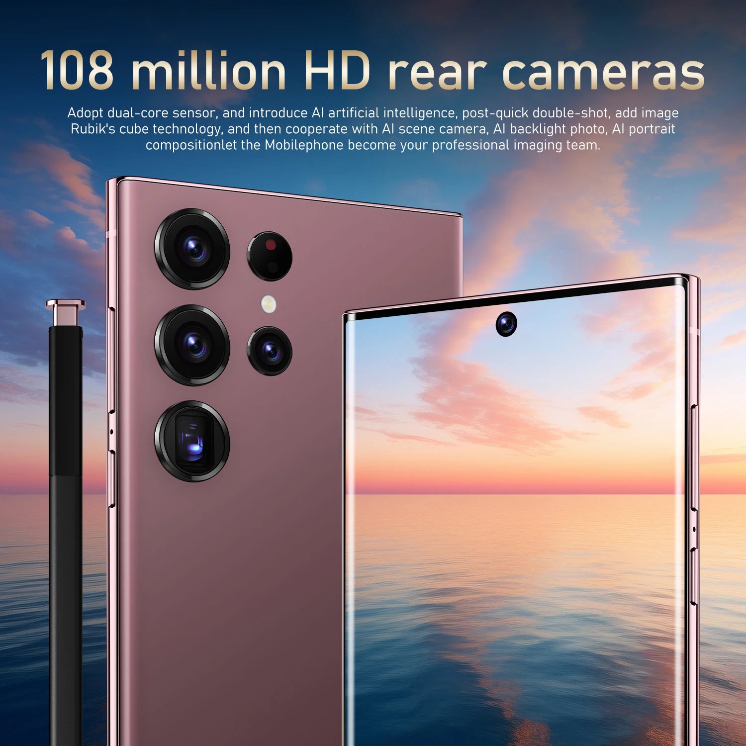 Hot Selling Unlocked 7.3-Inch for Gal Axy S24 Ultra 4G Smartphone 512G Android Phone with 108MP Rear Camera CDMA and LTE Cellula - Tidesmit