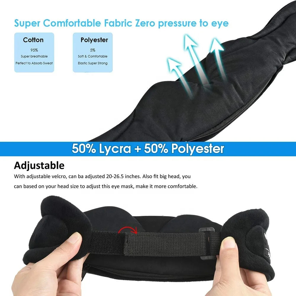 Bluetooth Speaker -Bluetooth Sleep Headphones with Built-in Speakers and Mic, Bluetooth Eye Mask with Headphones for Sleep Travel Meditation