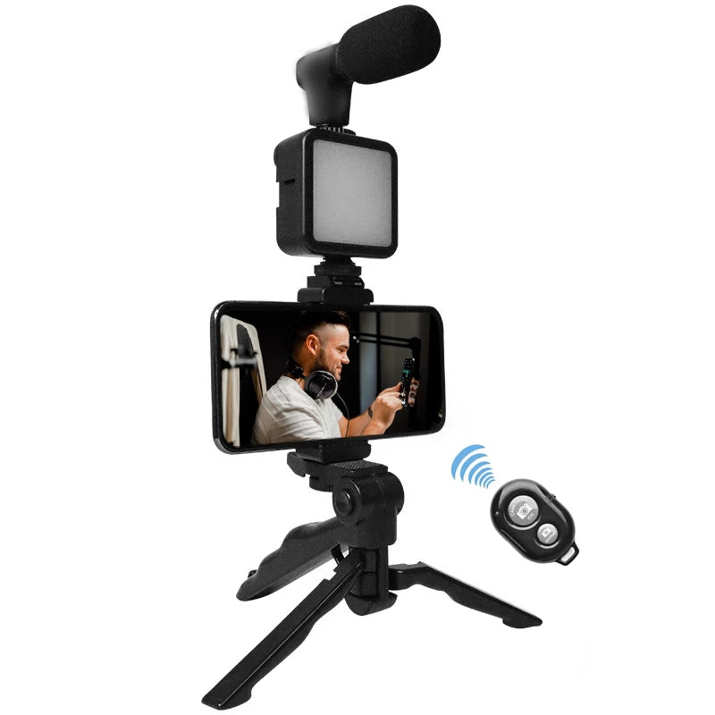 Top Seller Microphone Stand Video Ring Light for Cell Phone 6 in 1 Vlogging Kit Tidesmit
