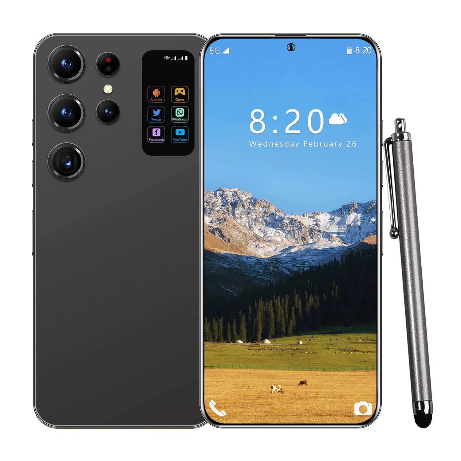 S25 Android 5G smartphone with 108MP camera and 1TB storage showing side profile design in gallery view