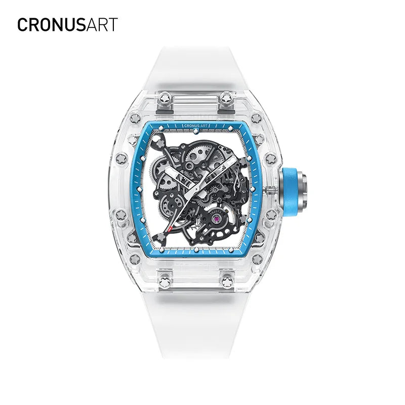 CRONUSART Luxury Mechanical Men's Watch, Featuring Sapphire Crystal Glass, Skeletonised Dial Movement with Luminous Hands