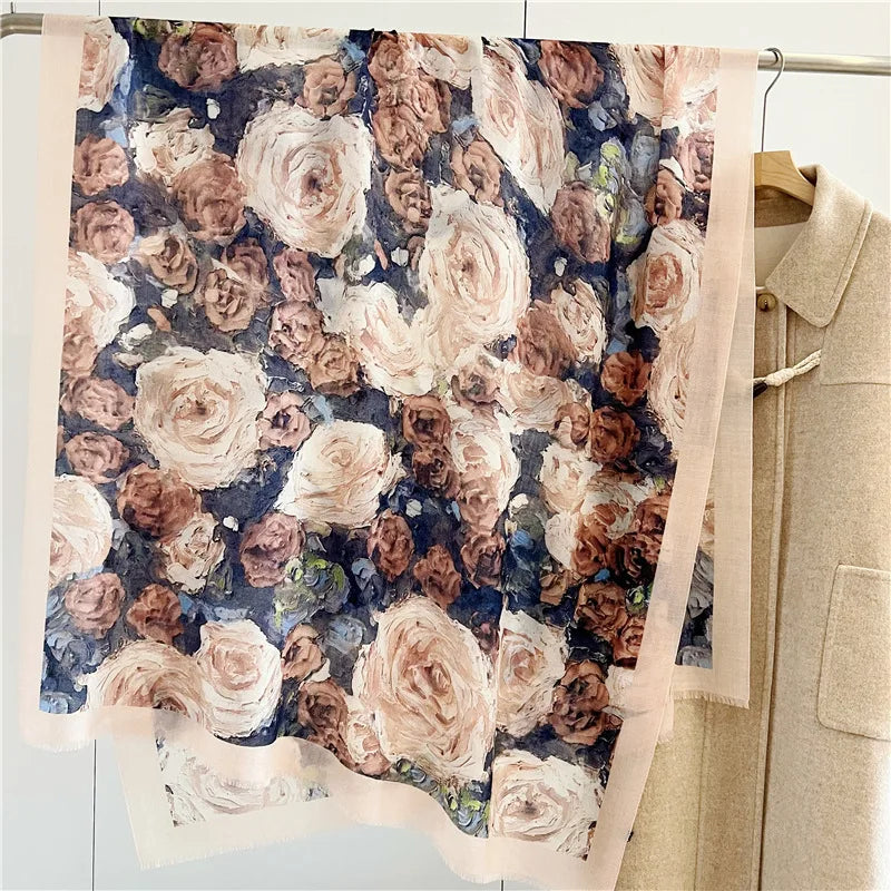 New Designer Warm Soft Pashmina Neck Scarves Shawl Blanket Water Soluble Lambs Luxury Wool Scarf
