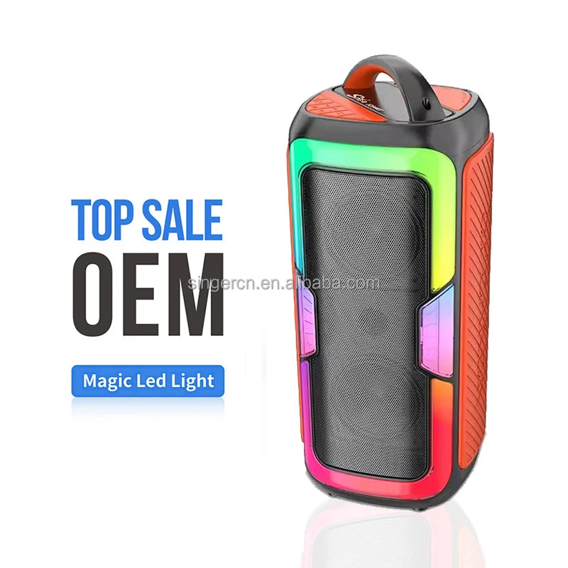 Bluetooth Speaker -JQS4407 Portable Dual 4 Inches Battery Powered Rechargeable USB AUX Party Bt Speaker with Optical Input Led Speakers