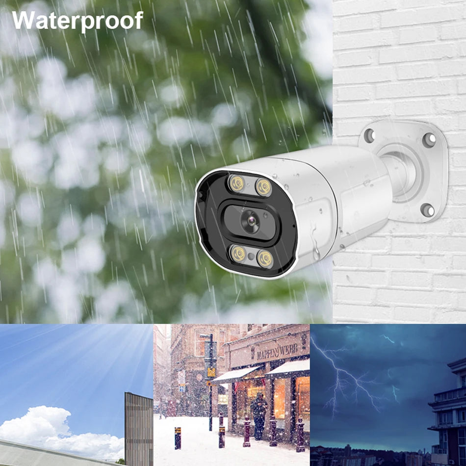 Smar 8MP/5MP/4MP/3MP Outdoor POE IP Camera Support AI Face Detection Bulilt-in Microphone Outdoor Waterproof Metal Home Security
