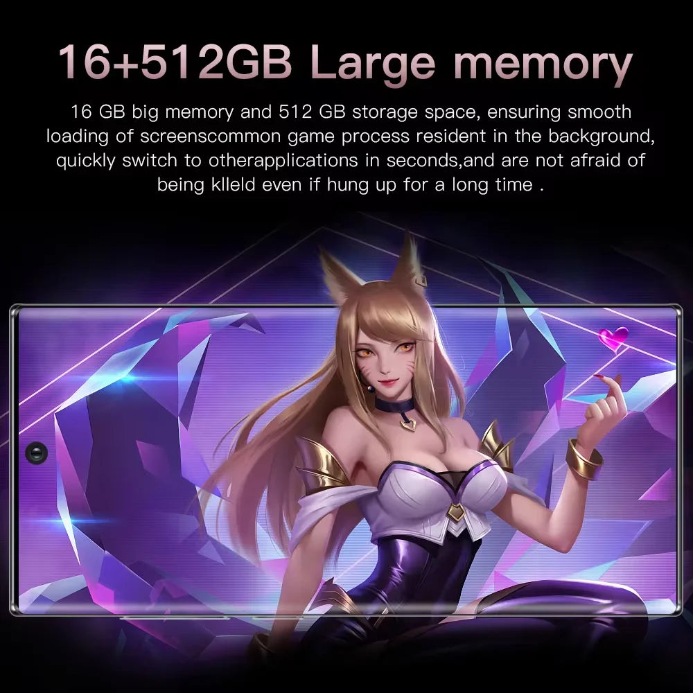 Newest Note30 Ultra Big Screen 5G Android Smart Phone 7.3-inch Water Drop Screen 16GB +1TB Fingerprint Unlocked Mobile Phone - Tidesmit